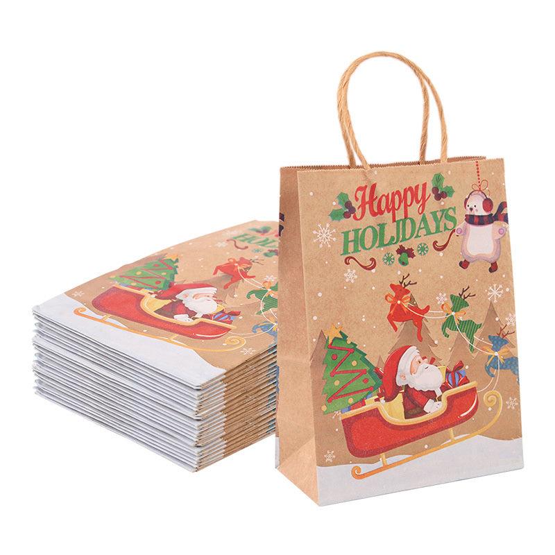 5pcs Christmas Bags Xmas Tree Candy Cookie Present Paper Bags