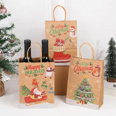5pcs Christmas Bags Xmas Tree Candy Cookie Present Paper Bags