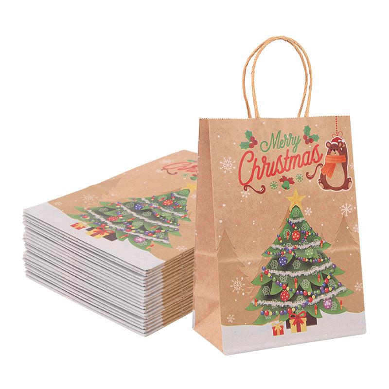 5pcs Christmas Bags Xmas Tree Candy Cookie Present Paper Bags