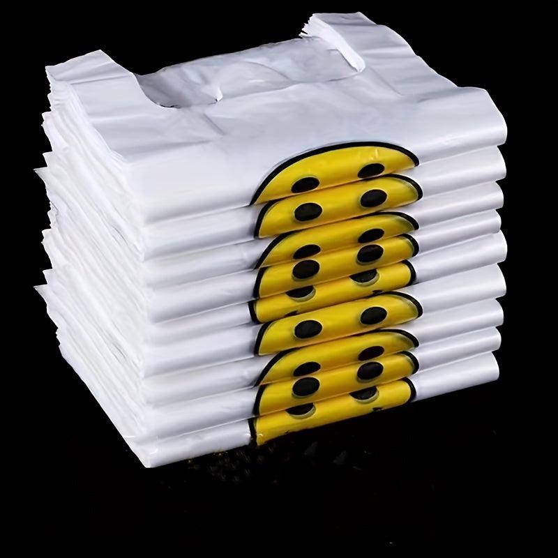100pcs Reusable Thank You T-shirt Grocery Bags With Handle