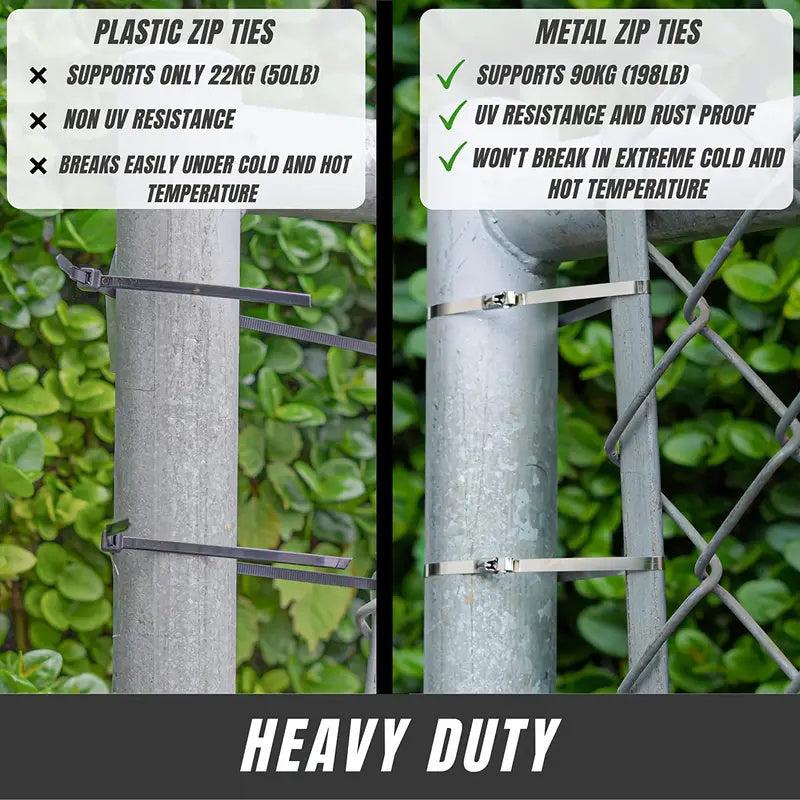 Stainless Steel Zip Ties - Heavy Duty for Exhaust Wrap