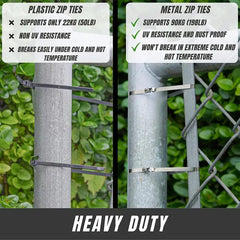 Stainless Steel Zip Ties - Heavy Duty for Exhaust Wrap