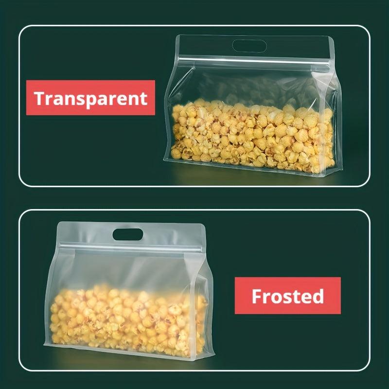 10pcs Reusable Food Storage Bags with Handles - Ideal for Nuts, Cereals, Fruits