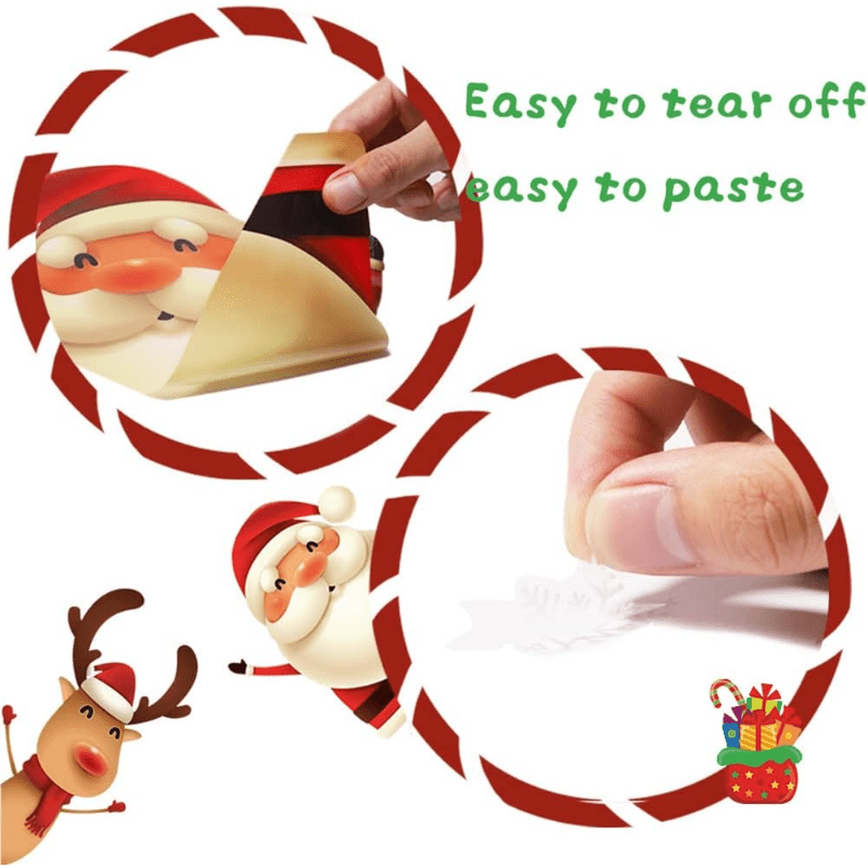 Watercolor Christmas Series Stickers Santa Claus Elk Window Decals