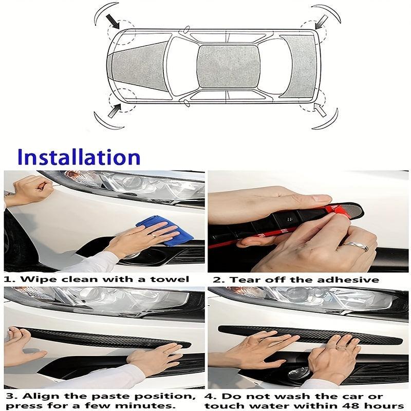 2pcs Car Bumper Protector Strip Guard Corner Protection Anti-collision Styling