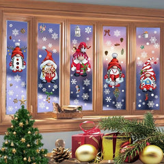 103pcs Christmas Window Clings Gnome Snowflake Window Stickers
