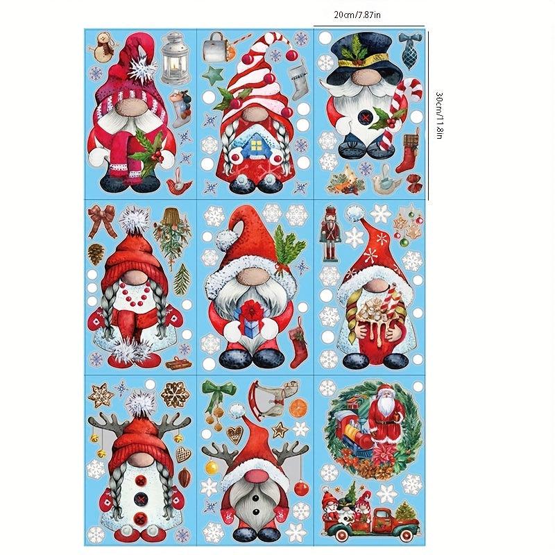 103pcs Christmas Window Clings Gnome Snowflake Window Stickers