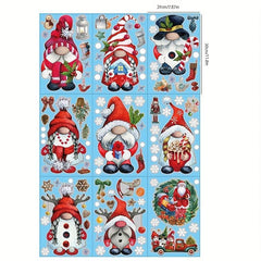 103pcs Christmas Window Clings Gnome Snowflake Window Stickers
