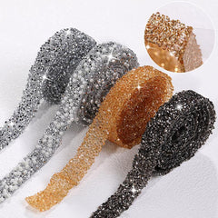 91m Rhinestone Ribbon With Artificial Diamond Trim for DIY Crafts