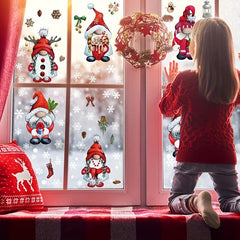 Christmas Window Clings Gnome Snowflake Window Stickers Decals Holiday Decor
