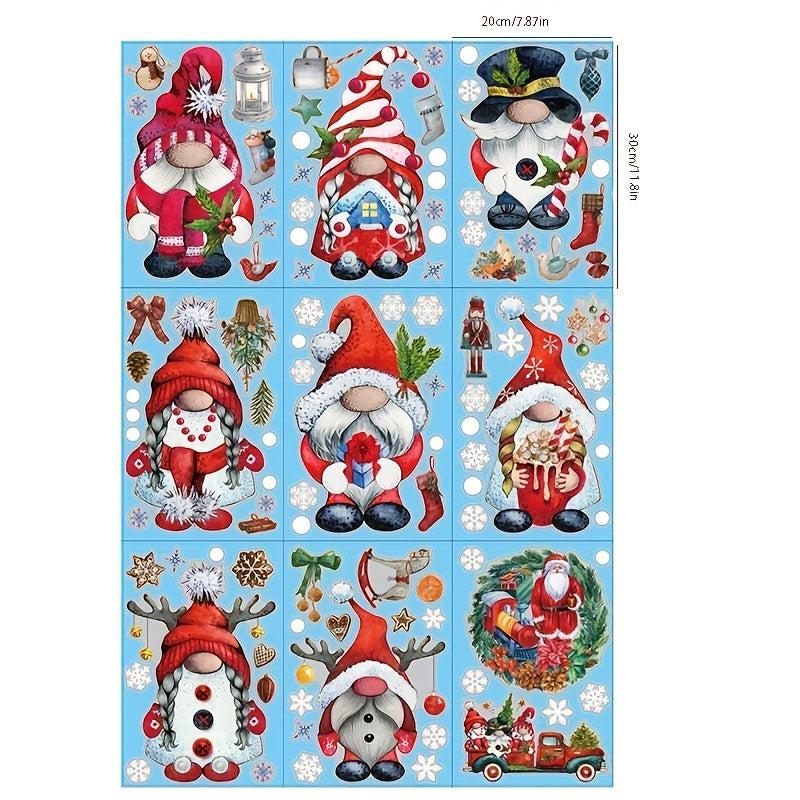 103pcs Christmas Window Clings Gnome Snowflake Holiday Stickers Decals
