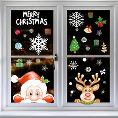 Christmas Elk Santa Claus Window Decorative Stickers - 252pcs