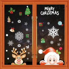 Christmas Elk Santa Claus Window Decorative Stickers - 252pcs