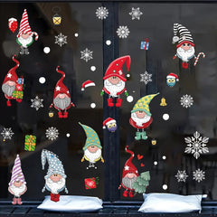 6 Sheets Santa Elk Mall Christmas Window Glass Sticker Decoration