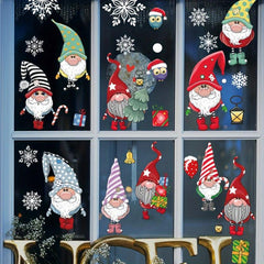6 Sheets Santa Elk Mall Christmas Window Glass Sticker Decoration