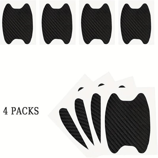 4pcs Carbon Fiber Door Handle Protector Sticker - Upgrade Your Car's Look