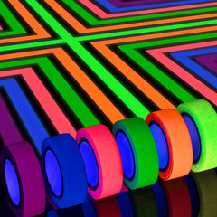 6pcs Fluorescent Tape Neon Gaffer Cloth Glow In The Dark Tape For UV Party