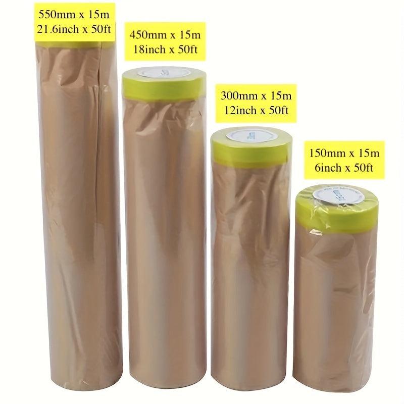 Pre-Taped Masking Paper for Painting 15.24m Tape and Drape Painters Paper