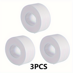 3pcs Bathroom Shower Sink Sealing Strip Tape PVC Self Adhesive Waterproof
