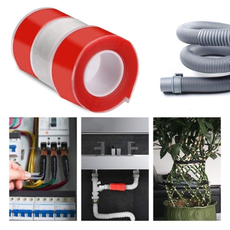 Waterproof Silicone Repair Tape Self Fusing Wire Hose Transparent Film Tape