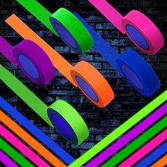 6pcs Neon Gaffer Cloth Tape Fluorescent UV Blacklight Glow In The Dark Tape