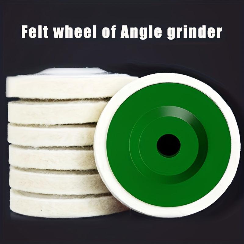 10pcs Angled Wool Polishing Wheel High Density Fine Wool Pad