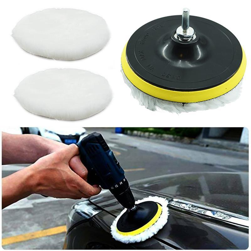 Car Paint Care Kit with Polishing Pads, Waxing Sponge, Wool Wheels