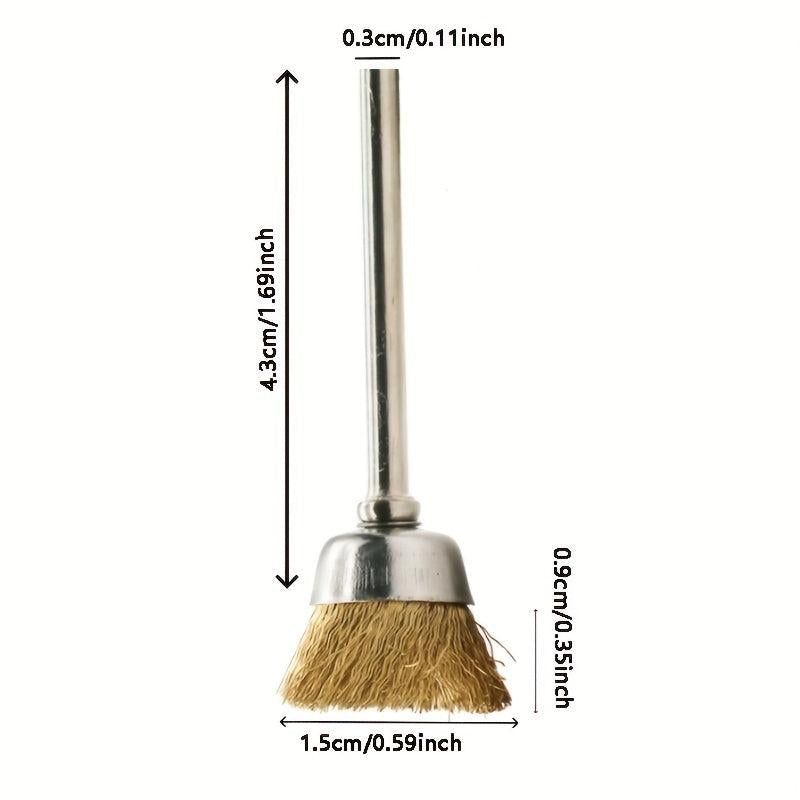 3pcs Rotary Tool Brass Wire Brush Set Wheel Cup End Brush