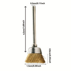 3pcs Rotary Tool Brass Wire Brush Set Wheel Cup End Brush