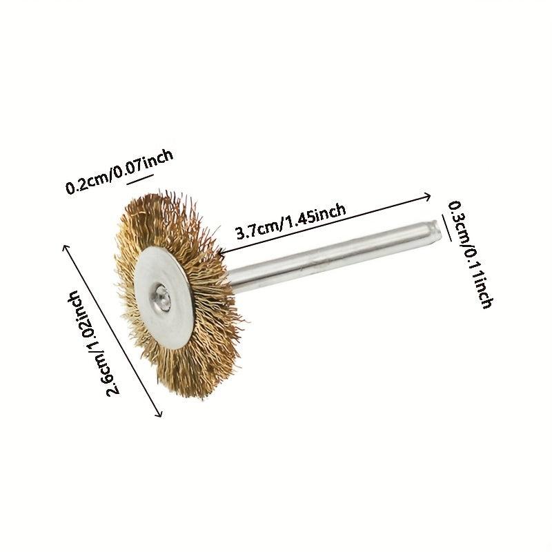 3pcs Rotary Tool Brass Wire Brush Set Wheel Cup End Brush