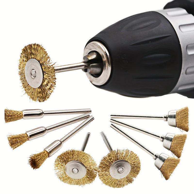 3pcs Rotary Tool Brass Wire Brush Set Wheel Cup End Brush