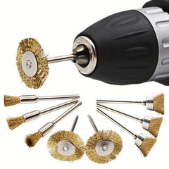 3pcs Rotary Tool Brass Wire Brush Set Wheel Cup End Brush