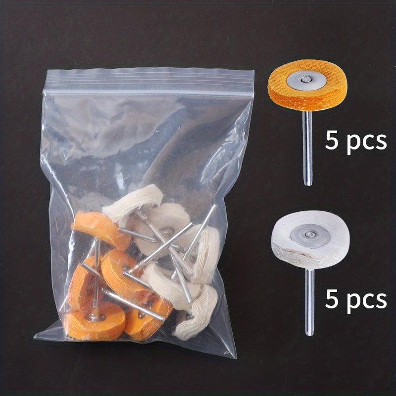 10pcs Cloth Polishing Wheels 3mm Shank Buffer Pads for Metal Jewelry Polishing
