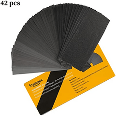 42pcs Wet Dry Sanding Paper 120-3000 Grit Waterproof Sandpaper Wood Metal