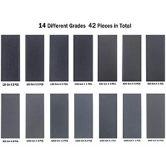 42pcs Wet Dry Sanding Paper 120-3000 Grit Waterproof Sandpaper Wood Metal