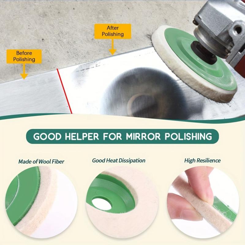 10pcs Mirror Polishing Wheel Fine Wool Pad for Grinding & Buffing