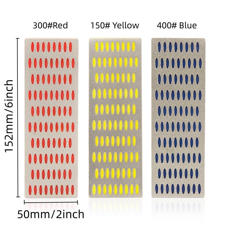 3pcs 152x50mm Diamond Whetstone Set for Food Trucks, 150/400/300 Grit