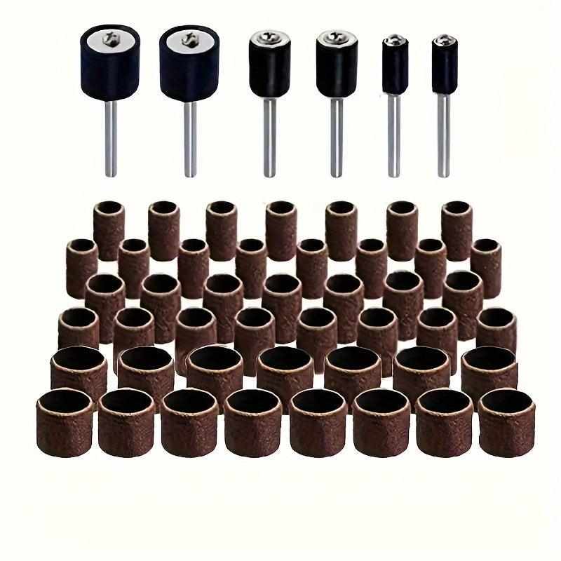 11pcs 60pcs Sanding Drum Kit for Drills, Rubber Drum Mandrels, Bands