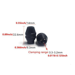 2pcs Keyless Chuck 0.3mm-0.32mm 4486 Drill Bit Rotary Tool Adapter Kit