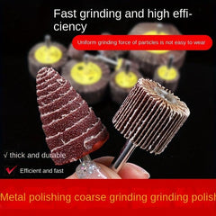 5pcs Spinning Wheel Grinding Head With Handle Polishing Grinding Head