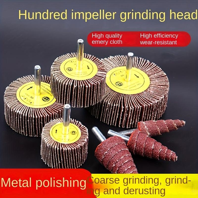5pcs Spinning Wheel Grinding Head With Handle Polishing Grinding Head