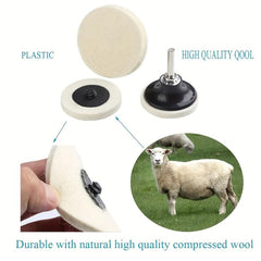 21pcs 2 inch 50 wool To Poly Wheel Wool Wheel Button Type Sanding Disc
