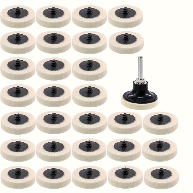 21pcs 2 inch 50 wool To Poly Wheel Wool Wheel Button Type Sanding Disc