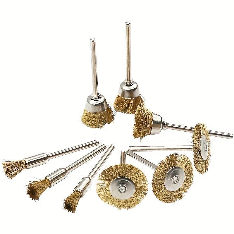 3pcs Copper Wire Brushes Rust Removing Polishing Brush For Rotary Tool