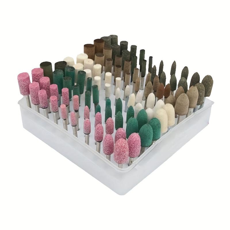 100pcs Buffing Wheel Wool Felt Mandrel Mounted Grinding Bits for Rotary Tool