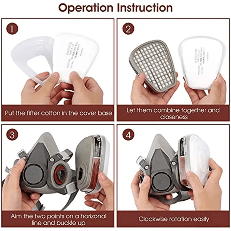 Respirator Mask Reusable Half Face Cover Gas Mask Paint Face Cover