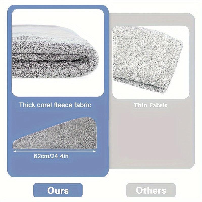 Microfiber Hair Towel Wrap Anti Frizz Absorbent Quick Dry Turban