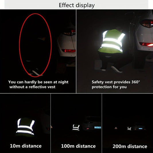 Reflective Safety Vest High Visibility Security With Pocket