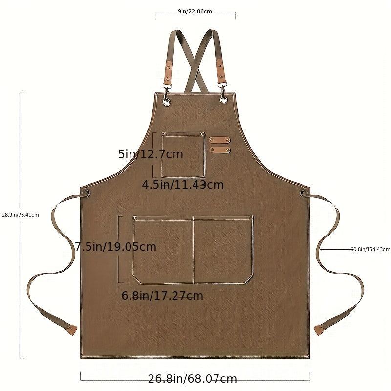 Canvas Apron Waterproof Stain Resistant With Pockets