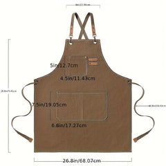 Canvas Apron Waterproof Stain Resistant With Pockets